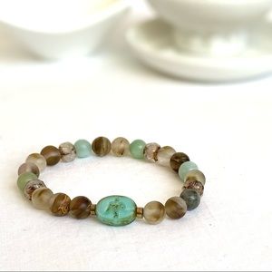 New Handmade Stretch Bracelet with Natural Stone